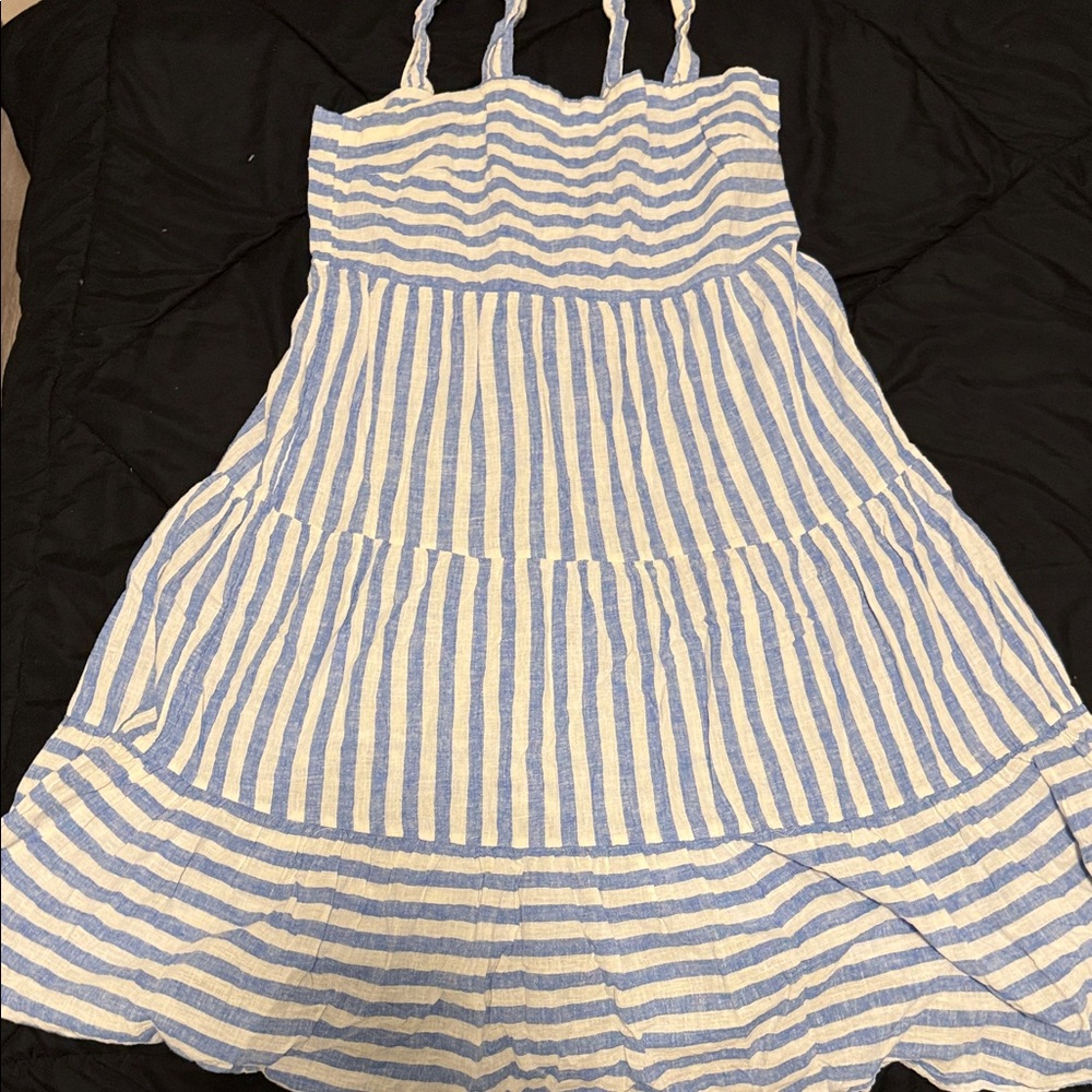 T.J.Maxx Blue and White Striped Maxi Dress